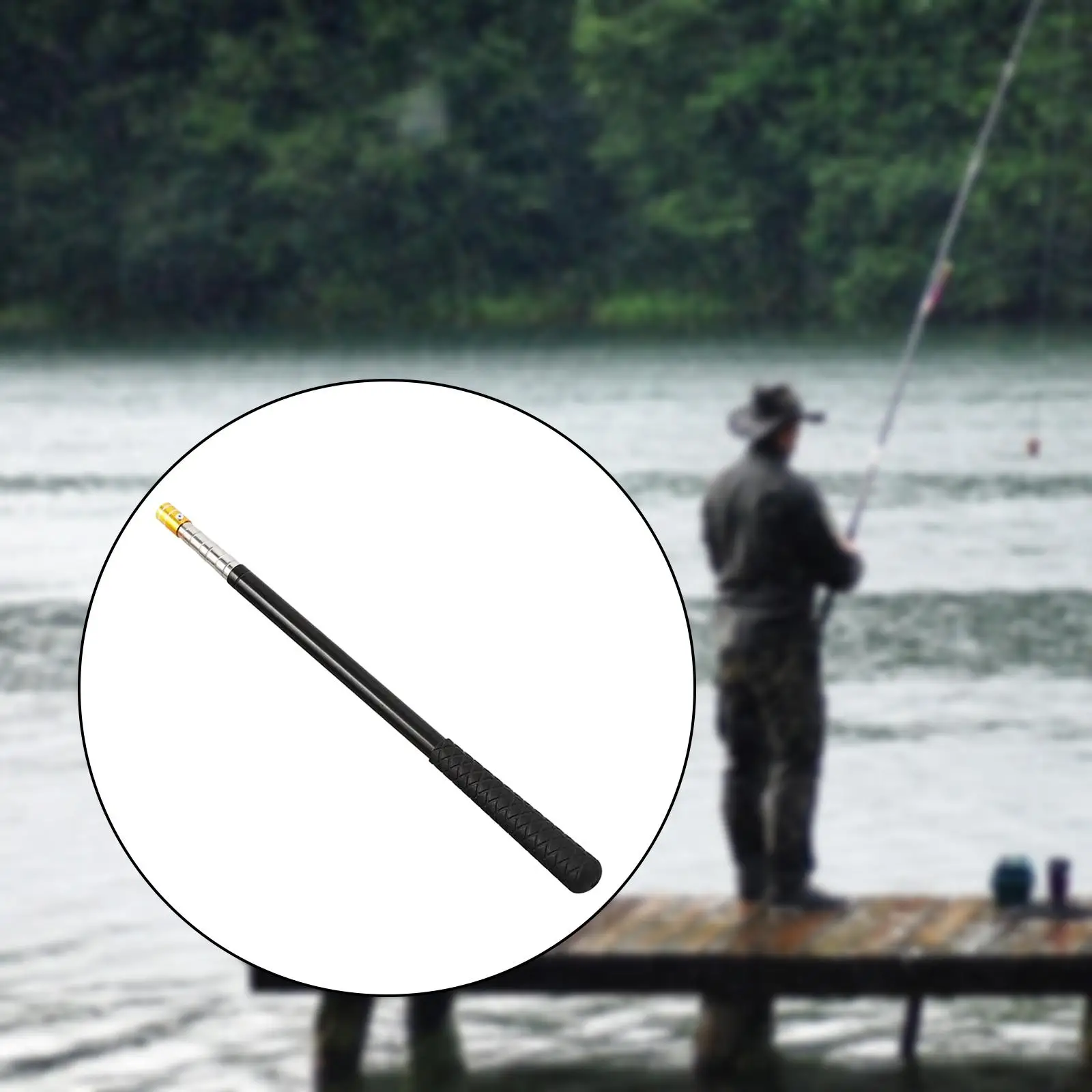 Telescopic Fishing Net Extension Rod Stainless Steel 8mm Interface Tool