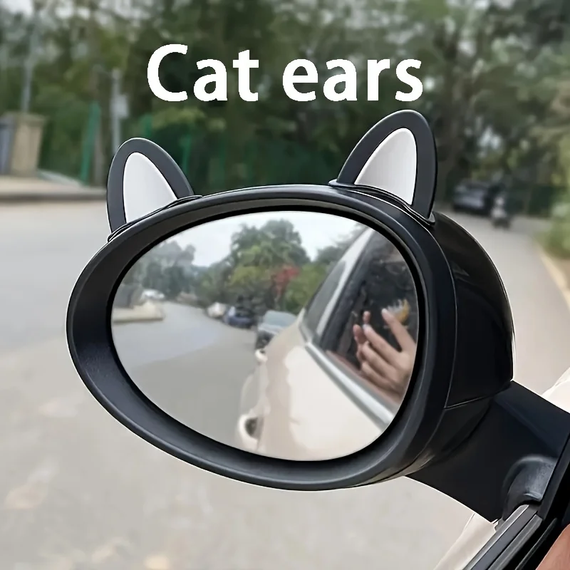 

2pcs Cute Cat'S Ears (Steamed Cat-Ear Shaped Bread) Car Steering Wheel Decoration - Adhesive