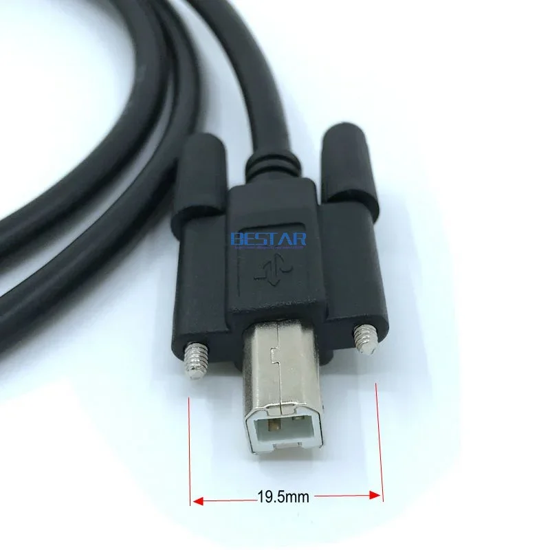 BM USB 2,0 A macho a USB 2,0 B macho tipo B Cable de fecha 1m 1,5m 3m 5m con tornillo para conector de agujeros de montaje en Panel 1 1,5 3 5 metros