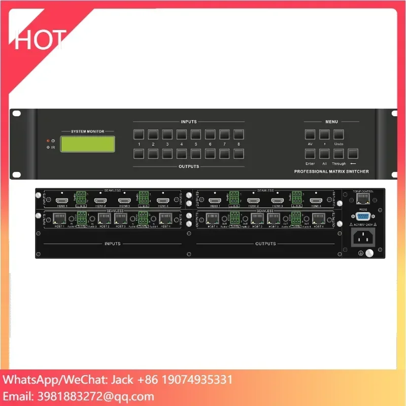 MAX0808 8-channel HD Hybrid Matrix For Hd Video Conference System Matrix Support CVBS YPbPr VGA DVI HDM1 3G/HD/SD-SDI Hdcp EDID