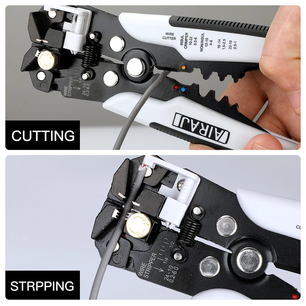 AIRAJ Multifunctional Universal Wire Stripping Pliers Professional Electrician Anti Slip Insulation Maintenance Hardware Tool
