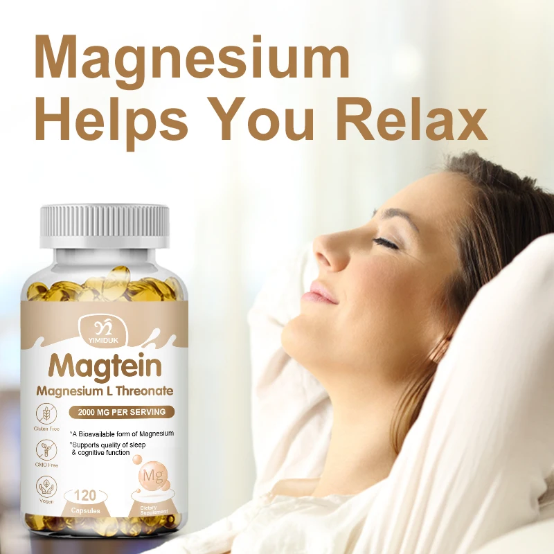 Magnesium L Threonate Capsules  – High Absorption Supplement – Bioavailable Form for Sleep and Cognitive Function Support