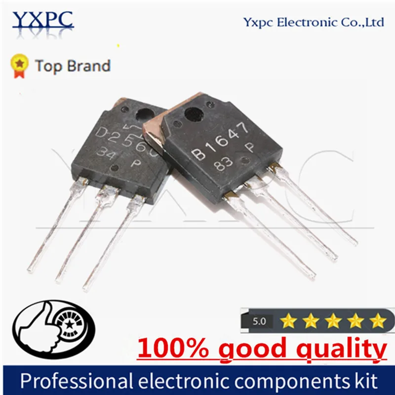 5pcs 2SD2560 2SB1647 TO247 D2560 B1647 TO3P Chips