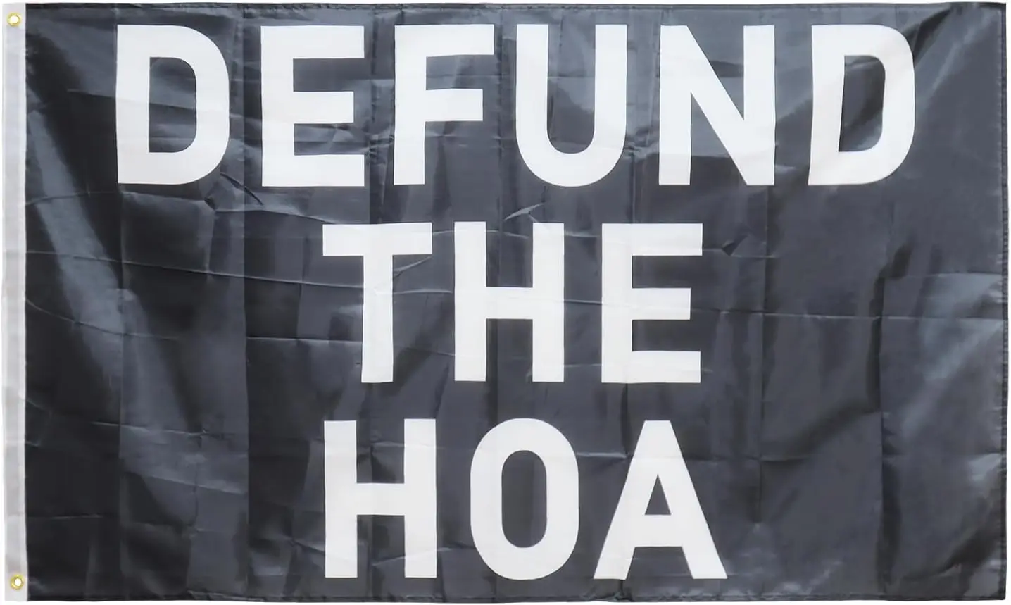 3X5 Feet Defund The Hoa Flag Black Banner For Home Fraternities Man Cave College Dorm Room Decor