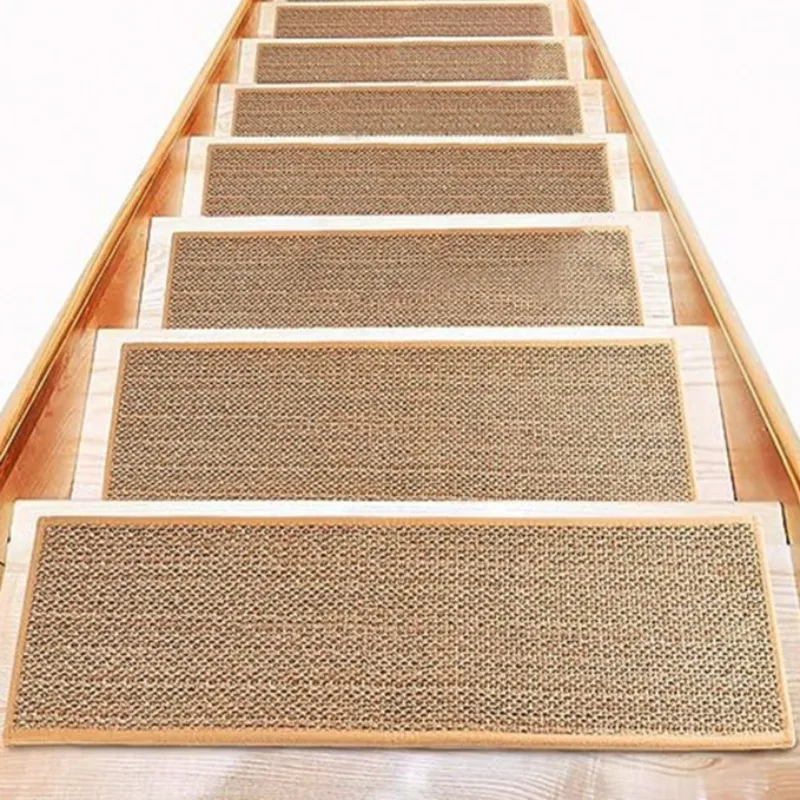 Non Slip Stair Treads Rug Natural Jute Entryway Mat for Indoor Outdoor Use Anti Skid Washable Floor Mat Home Entrance Hallway
