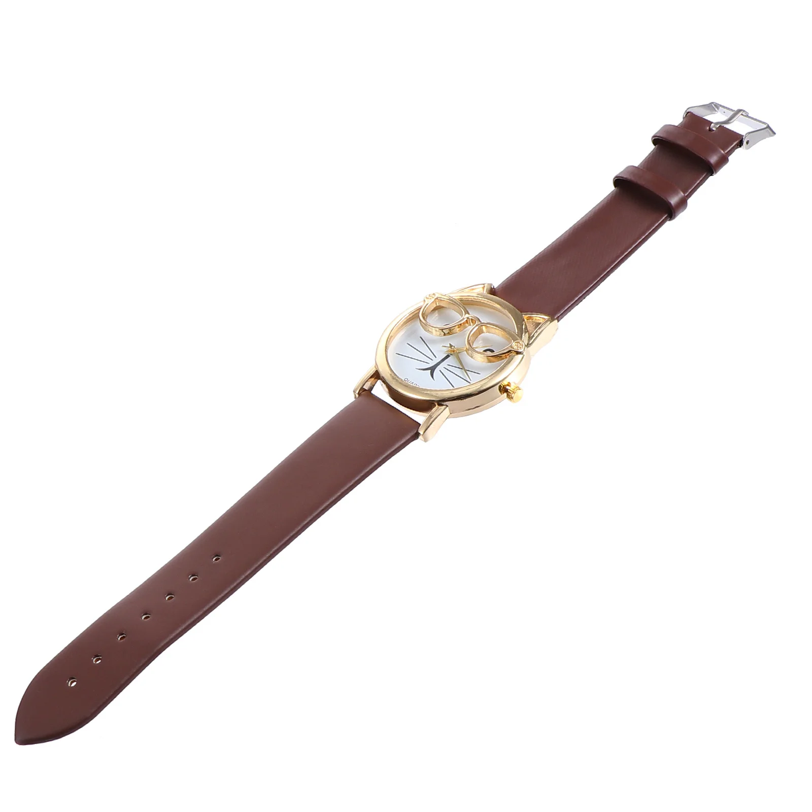 1 قطعة ساعة قطة لطيفة لحزام PU كوارتز حركة ساعة يد مريحة تناسب أنيقة ملابس يومية إكسسوار #2