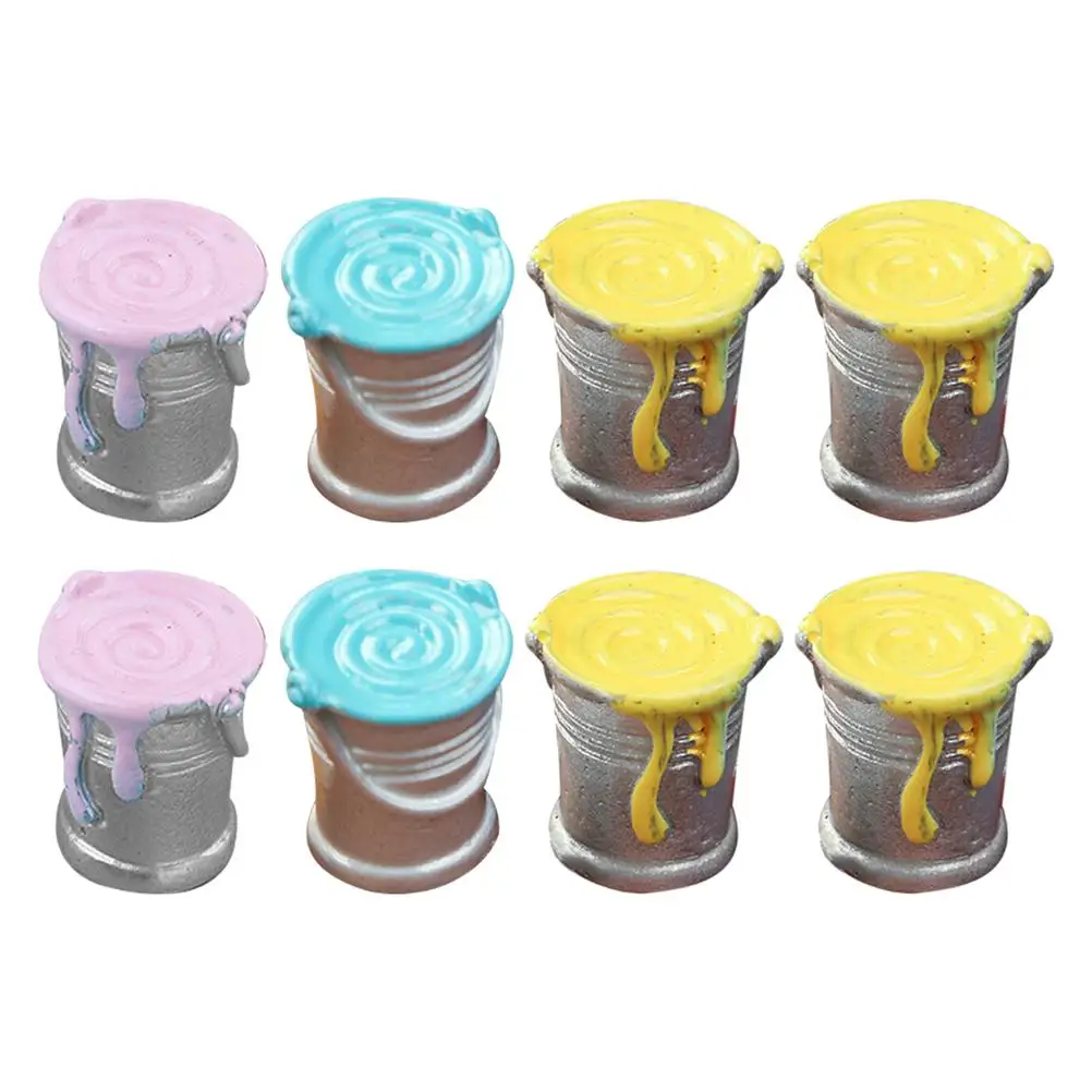 

8 Pcs for Dollhouse Decorations Miniature Paint Can Modeling Crafts Furniture