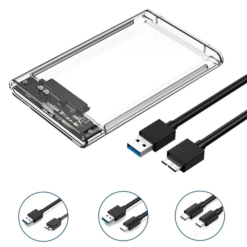 SATA zu Typ-C 2,5 Zoll Externes Speichergehäuse SATA zu USB Mit 5Gbps Übertragungsgeschwindigkeit HDD SSD Gehäuse Festplattengehäuse für Laptop