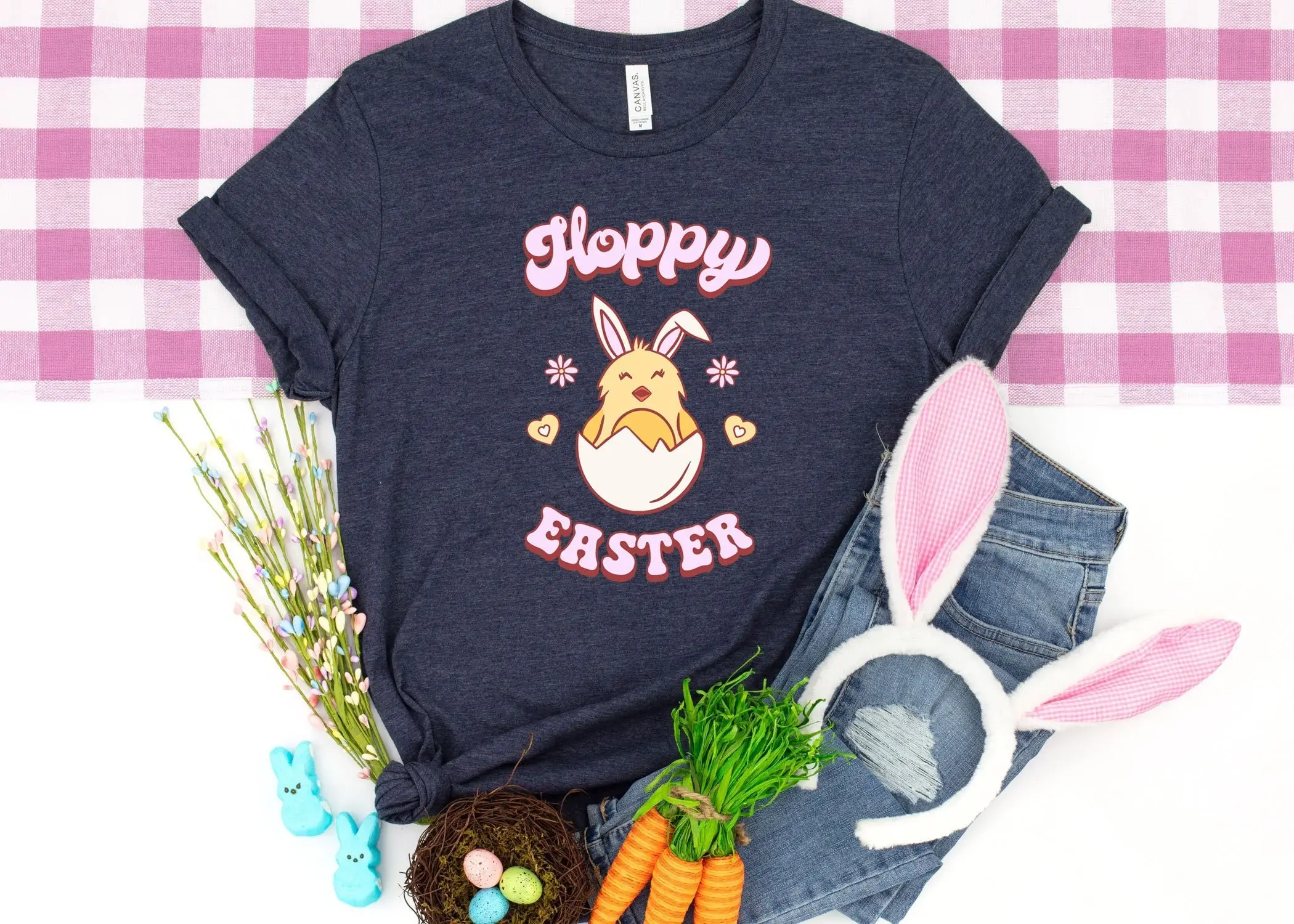 

Happy Easter T Shirt Egg Hunting Bunny For Her Cute Crew 2022