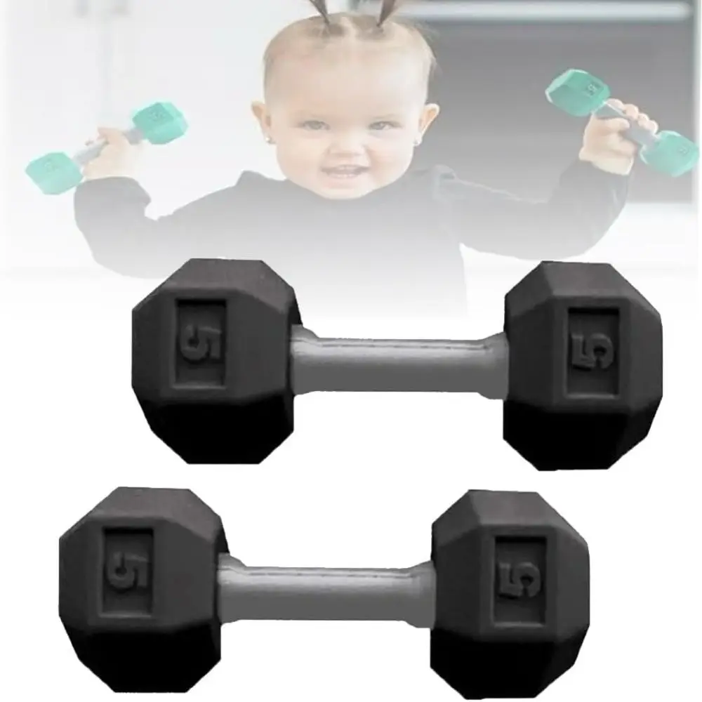 1PC Miniature Baby Dumbbell Creative Miniature Baby Rattle Dumbbell Toy Exercises Weight Lightweight and Easy to Hold