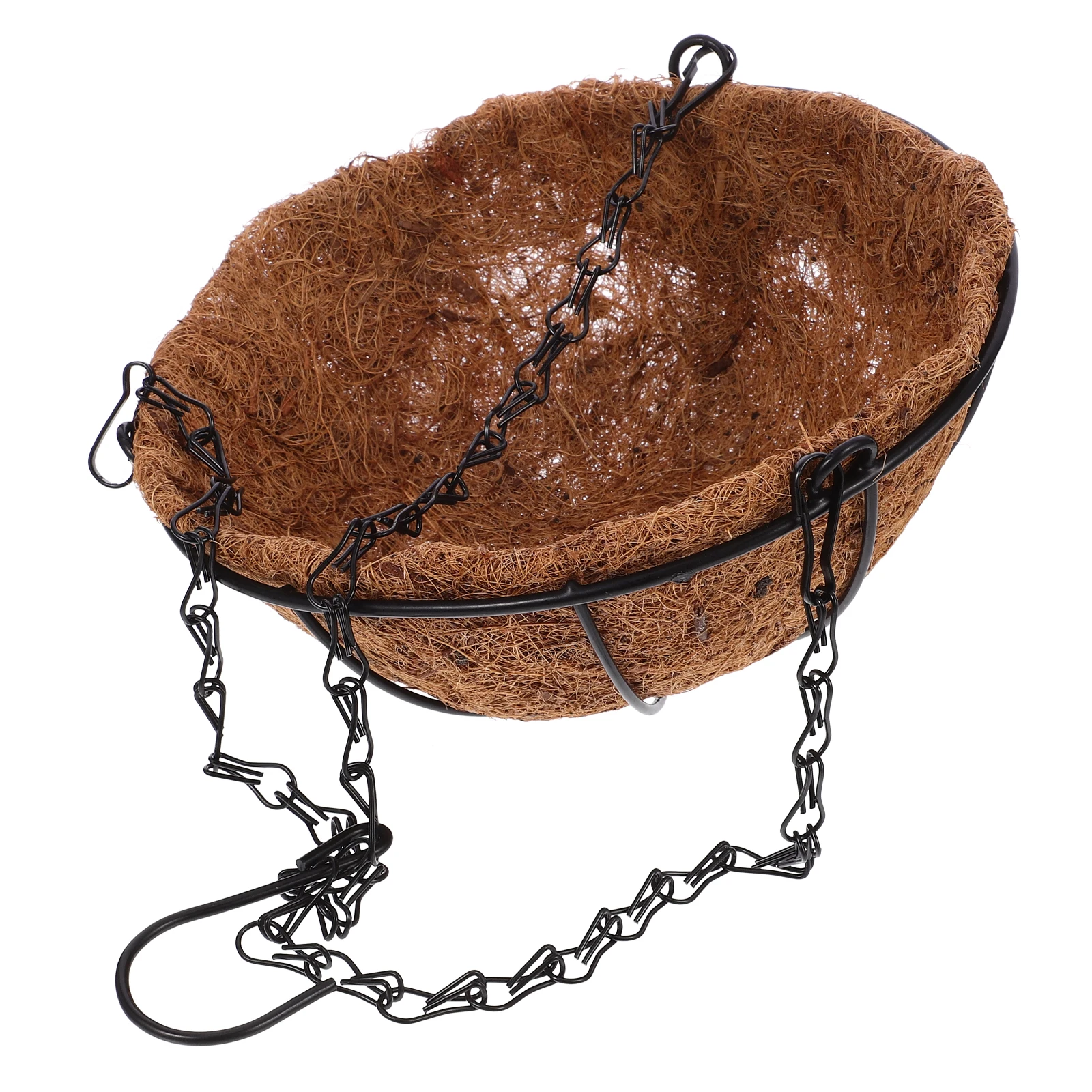 

8 Inch Coconut Fiber Hanging Flower Pot Planter Rustproof Steel Wire Balcony Home Decorative Plant Holder Bedroom Hotel
