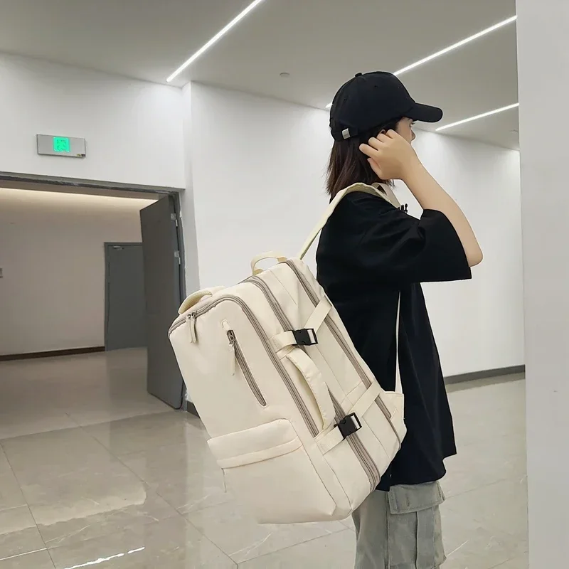 Solid Expand The Capacity of The Backpack 2024 High Quality Couple of School Bag Lady Business Travel Computer Backpack