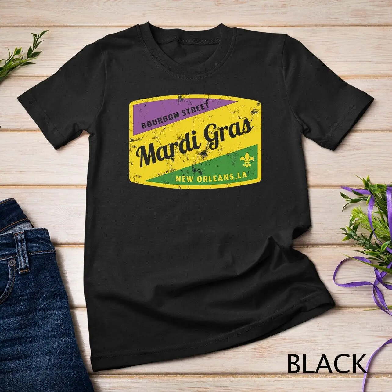 Mardi Gras Bourbon Street & New Orleans Retro Gift T-Shirt Unisex T-shirt