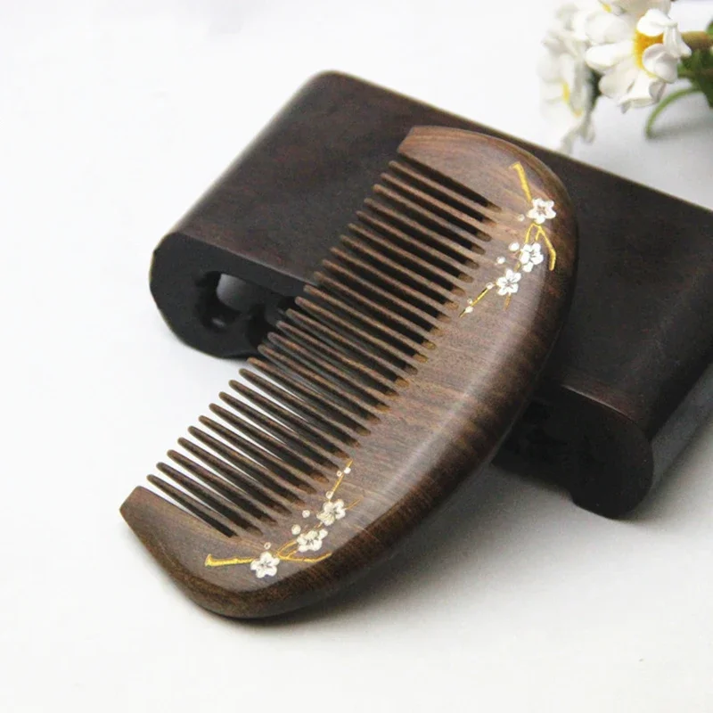 Small Portable Wooden Hair Comb Anti-static Head Massage Combs Pocket Styling Comb for Women Hair Brush Hair Styling Accessories