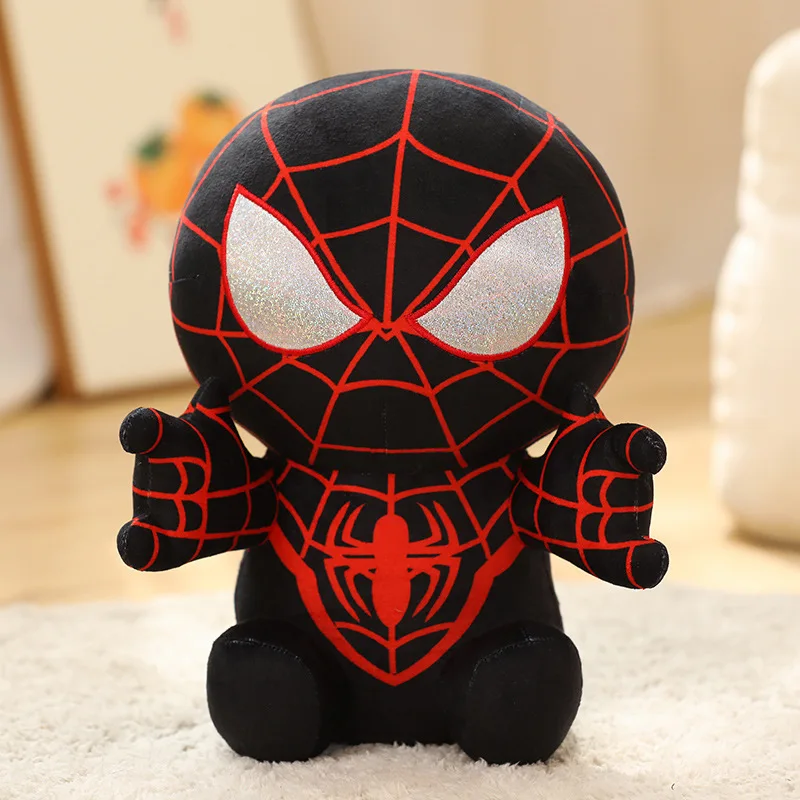 Heißer Verkauf Anime Spider-Man Plüschpuppe Kawaii Niedliche Cartoon Rot-Schwarze Stoffpuppe Heim-Raumdekoration Plüschkissen Geburtstagsgeschenk