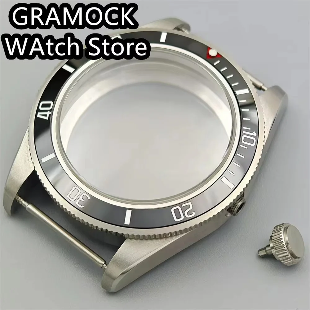 GRAMOCK 39mm BB58 Watch Case Domed Sapphire Glass Ceramic/Aluminium Bezel Fit NH34 NH35 NH36 ETA2824 PT5000 Movement Waterproof