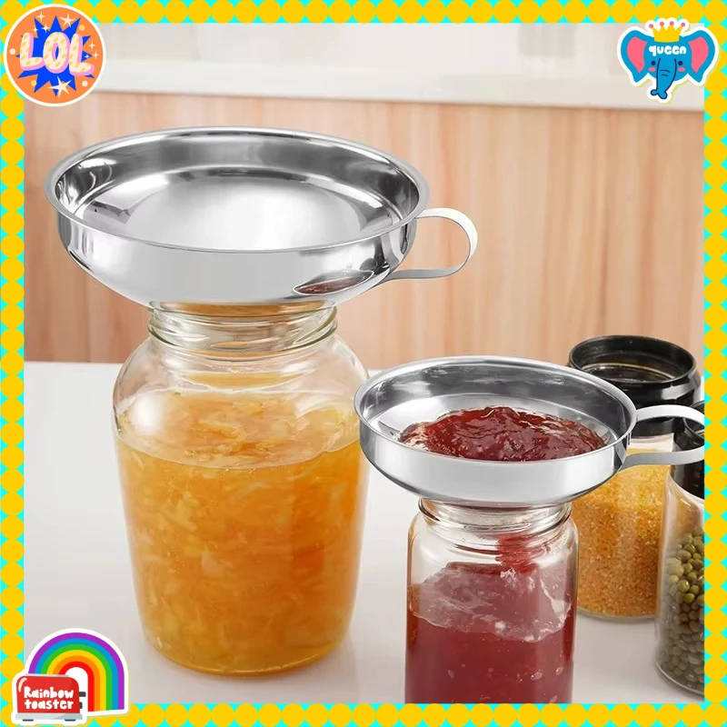 Embudo de boca ancha de acero inoxidable, embudo para conservas, taza, mermelada, aderezo para ensalada, filtro de tolva para tarro, aceite filtrante enlatado, vino, agua, especias