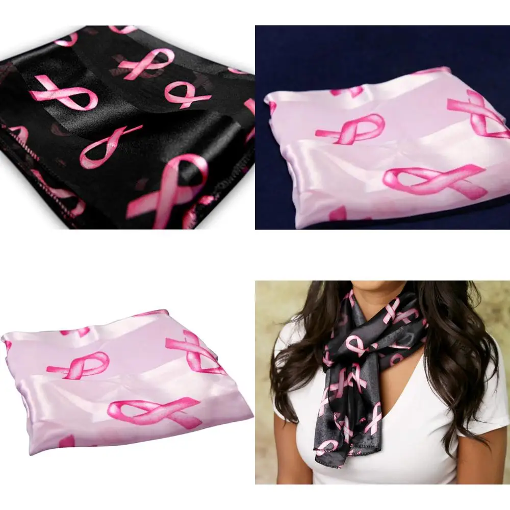 

Aware Breast Cancer Awareness Pink Ribbon Scarves in Stylish Pink and Black Design for Support and Awareness