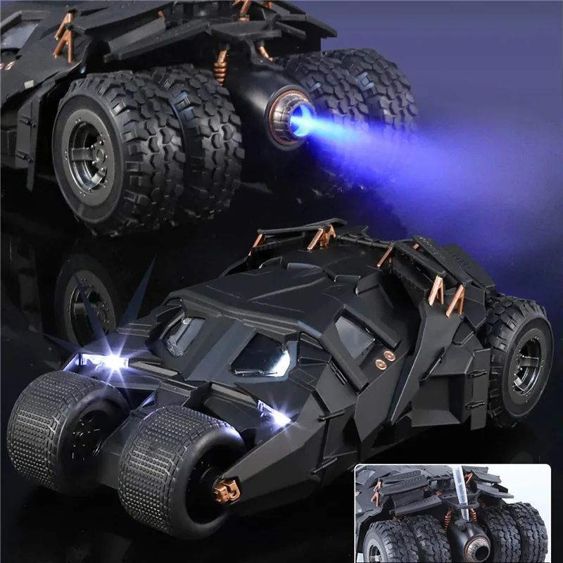 1/24 Classic Movie Car 2008 Batmobile Alloy Concept Bat Sports Car Model Diecasts Metal Race Car Model Sound Light Kids Toy Gift