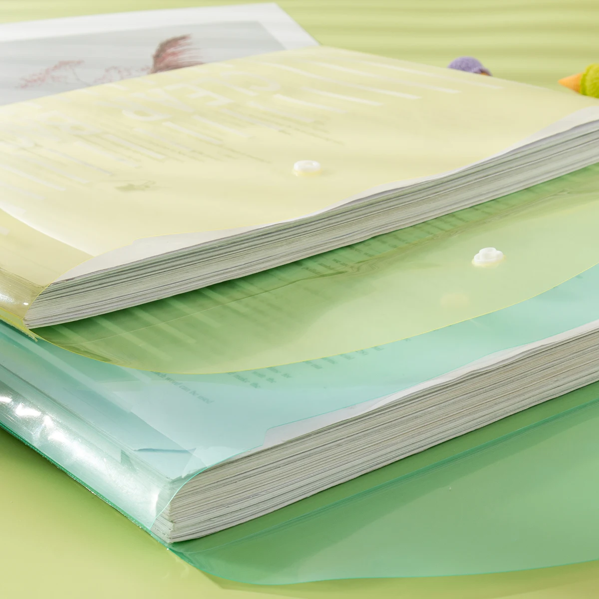 20 件装 A4 File Bags, Large Capacity Thickeneded Transparent Storage Bags, Waterproof and Moisture-Proof Extra-Thick Snap-On Inf