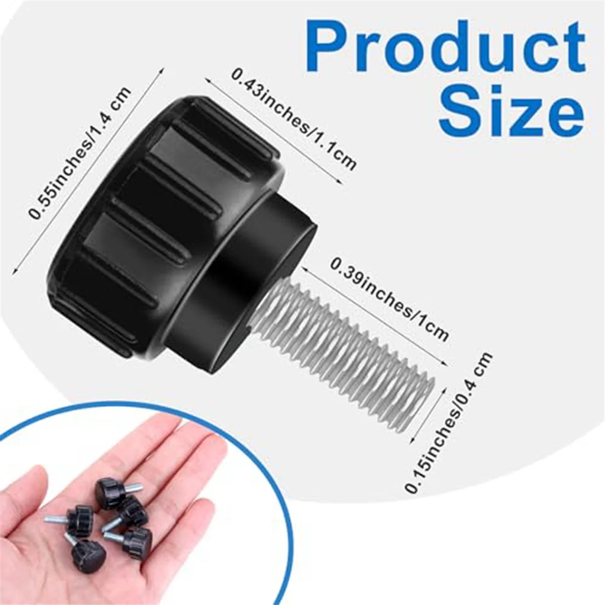 10 PCS Thumb Screws, Mount Screws M 4 X 10 mm Knurled Thumbscrews with Carbon Steel Thread,Mechanical Door