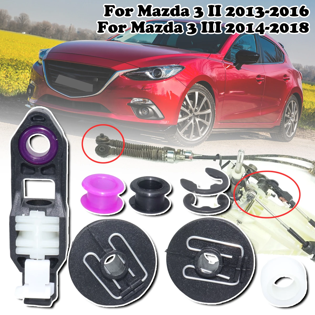 

Комплект для ремонта рычага переключения передач для Mazda 3 II/III: втулка, шарнир, втулка-вкладыш для устранения проблем с переключением, запчасти для автомобиля