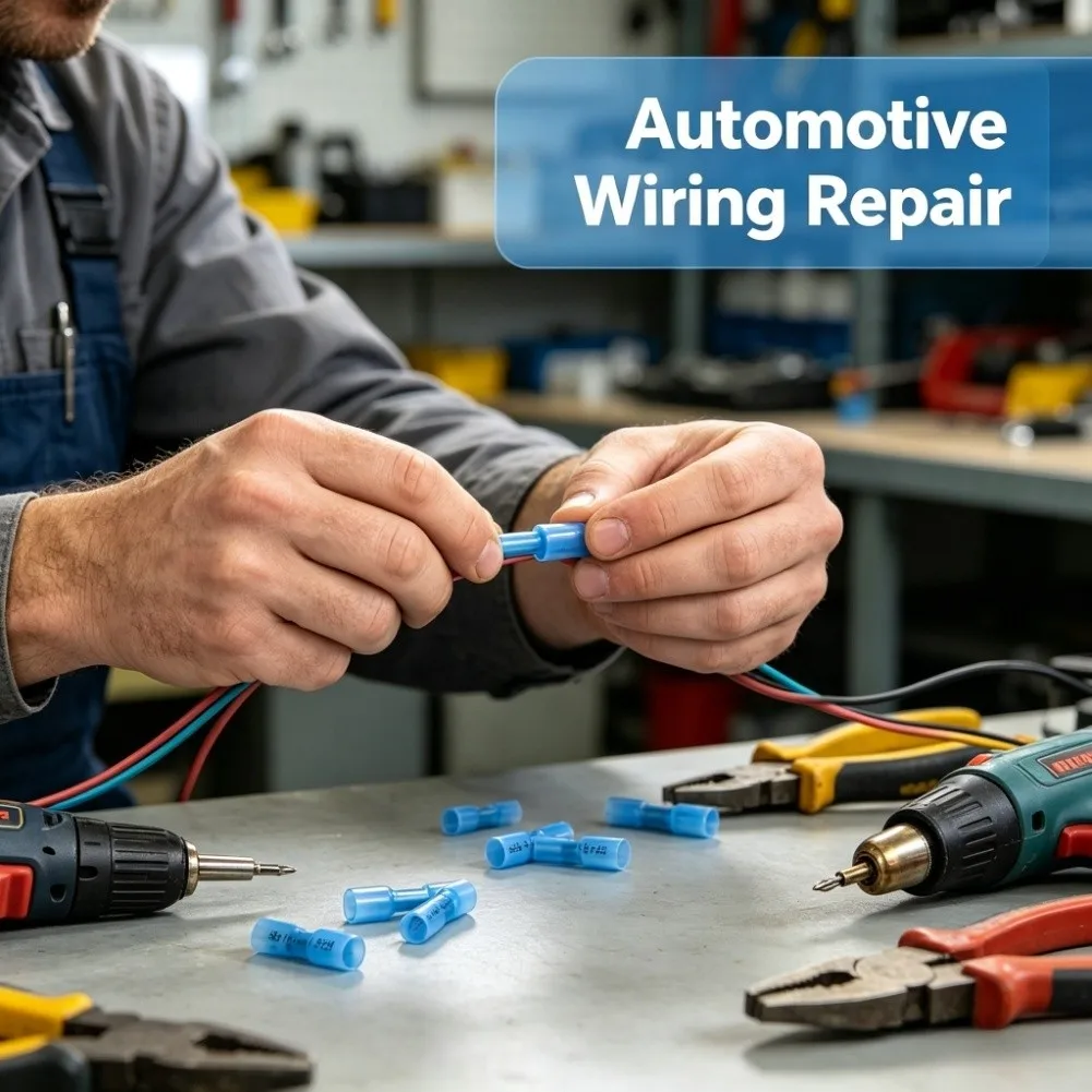 1000pcs Blue Heat Shrink Wire Connectors 3:1 Shrink Ratio Waterproof Crimp Terminals for Electrical Maintenance and Repair