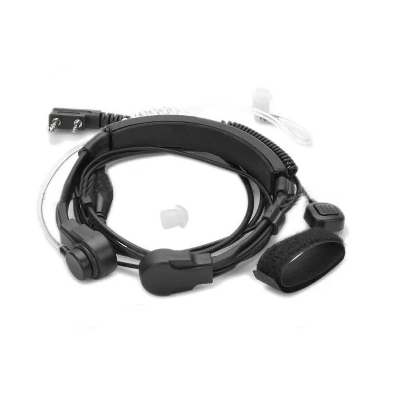 2 Pin K Type Heavy Duty Flexible Throat Controlled PTT Mic Air Tube Headset Headphone for Kenwood Baofeng UV-5R TYT CB Ham Radio