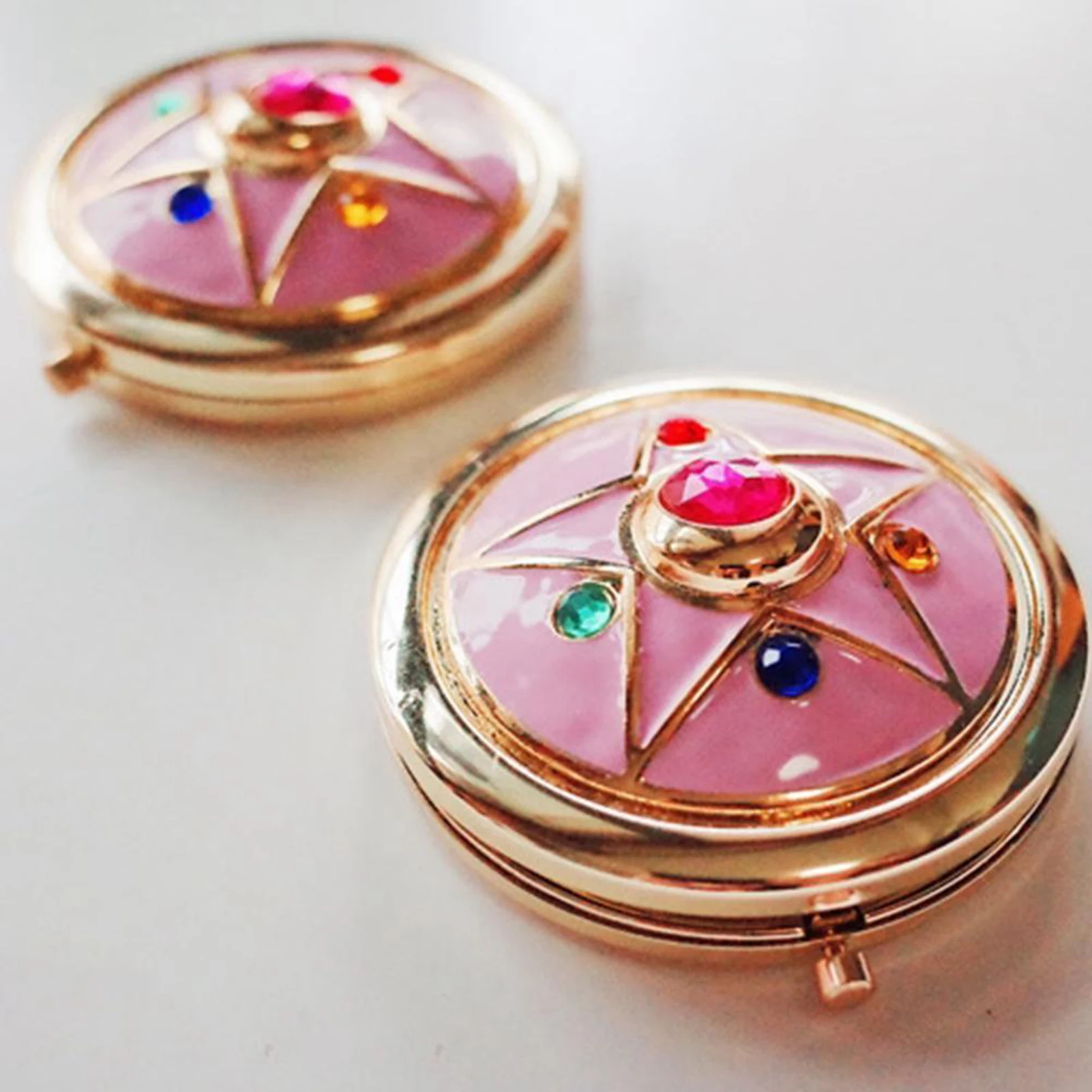 US Cosmetic Mirror Anime Makeup Mirror Star Crystal Star Cosmetic Makeup Folded Mirror Cosplay Prop Anime Makeup Mirror