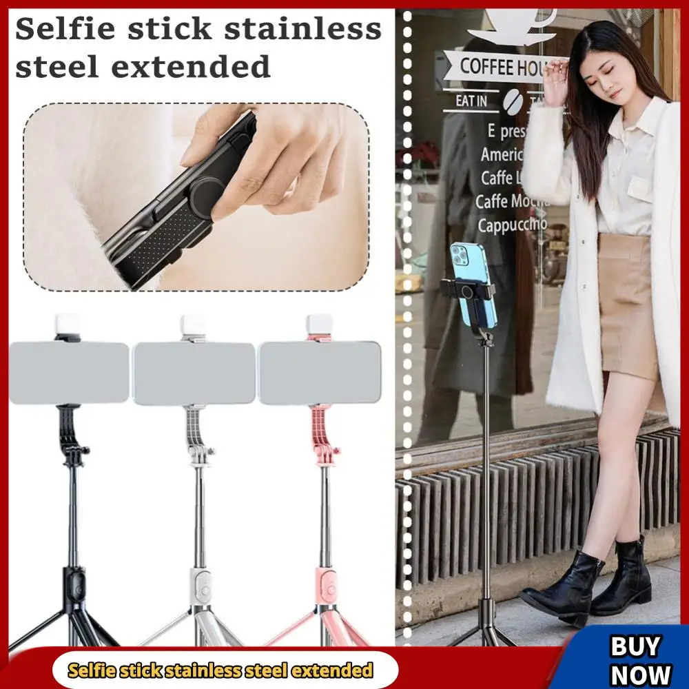 アップグレードされた拡張折りたたみ式ワイヤレス Bluetooth Selfie スティック三脚リモートシャッターフィルライトステンレス鋼 Selfie スティック