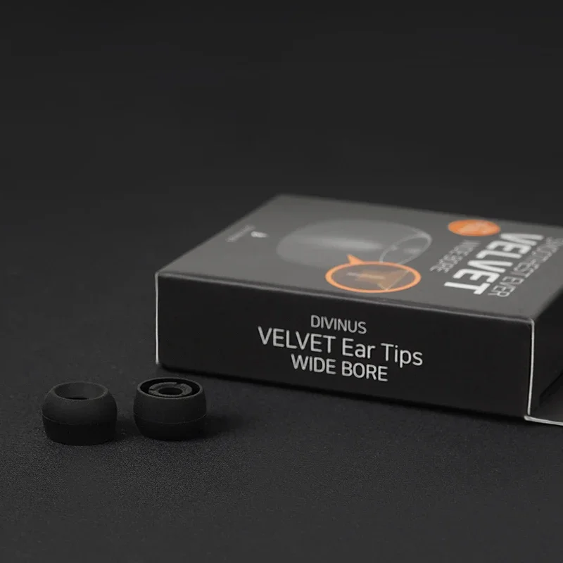 DIVINUS 벨벳 와이드 보어 실리콘 이어팁, FiiO, DUNU, Hidizs용 소프트 딥 이어 팁, 4-6mm 깍지 이어폰용