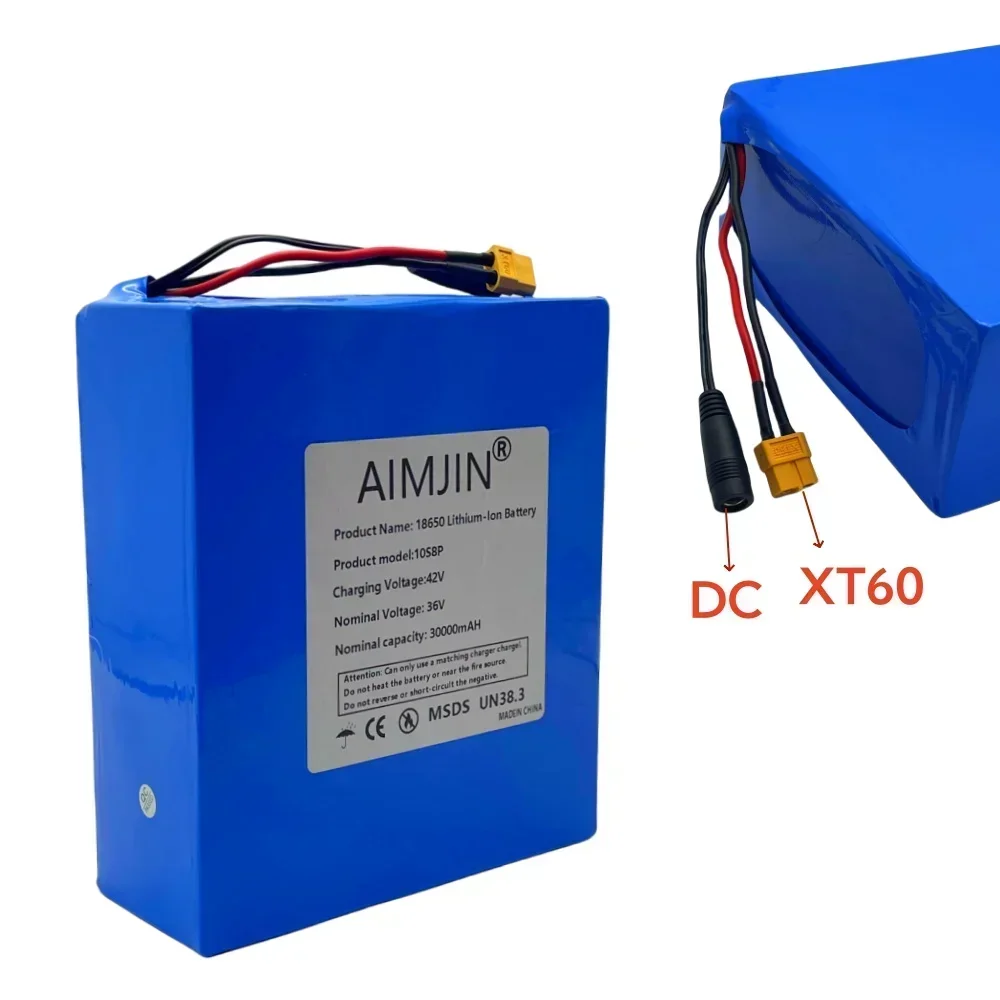 36V 30Ah A-Class 10S8P 1500W Built-In BMS Lithium Battery Pack for Electric Scooters Vehicles Bicycles - Suitable for EVs