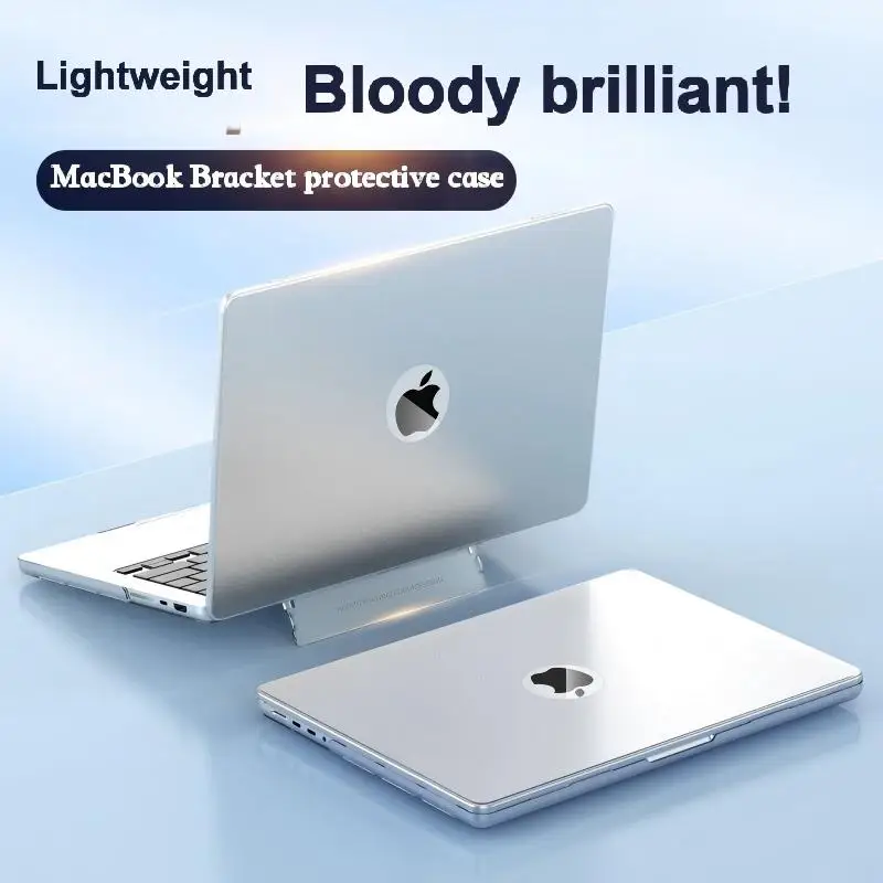 MacBook Air 15-inch crystal protective case, compatible with 13.6-inch Apple laptops, featuring an invisible stand protective