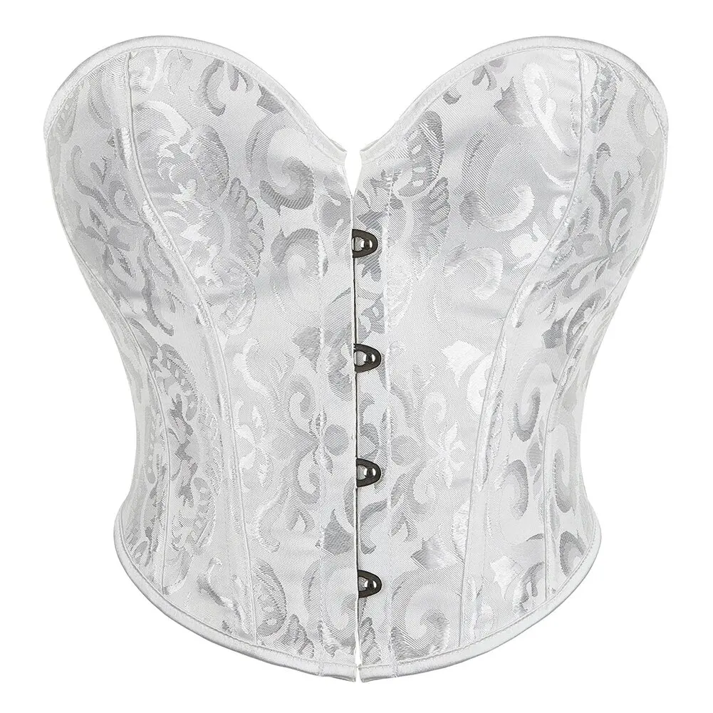 

Women Corsets Lace-up Jacquard Vintage Sexy Corset Overbust Crop Top Vest Female Underwear Bustier