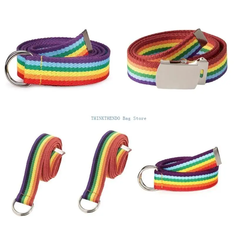 

340D Versatile Rainbow Wide Waistband Stylish Outfits for Men and Women, Adjustable Fit Wide Belt Beach Outfit