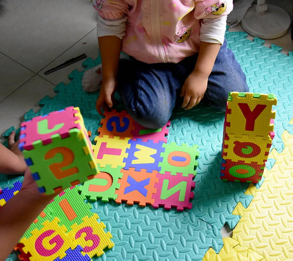 Kinder Mini EVA Schaum Spanisch Alphabet Buchstaben Zahlen Boden Weiche Baby Matte 3D Puzzle Kinder Pädagogisches Spielzeug 36 Teile/satz 14 cm Große