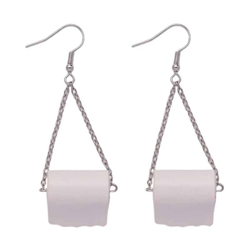 7 Pairs Of Simulated Toilet Roll Paper Earrings, Toilet Paper Toilet Paper Earrings, Accessories