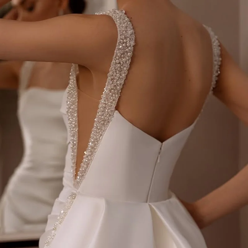 Cetim marfim branco vestidos de casamento fora do ombro o espartilho decalque vestidos de noiva rabo de peixe destacável multi-camada feito ﻿ Personalizar