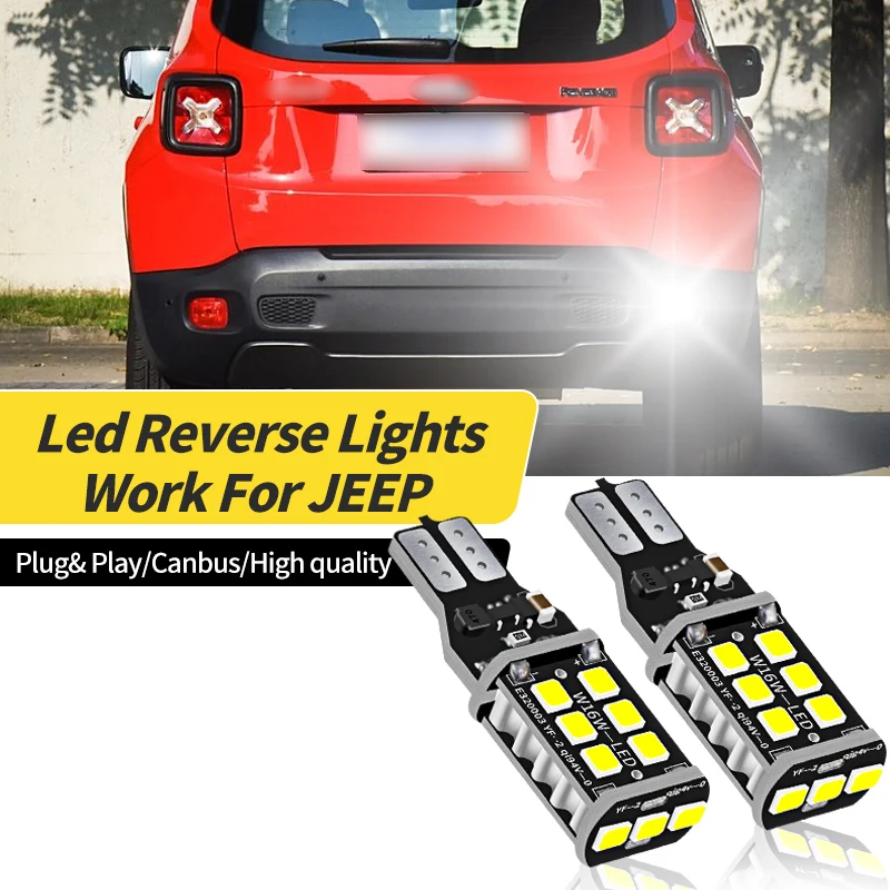 4/10PCS Canbus T16 T15 921 W16W White LED Car Backup Reverse Lights For JEEP Compass/Renegade/Patriot/Grand Cherokee/Cherokee