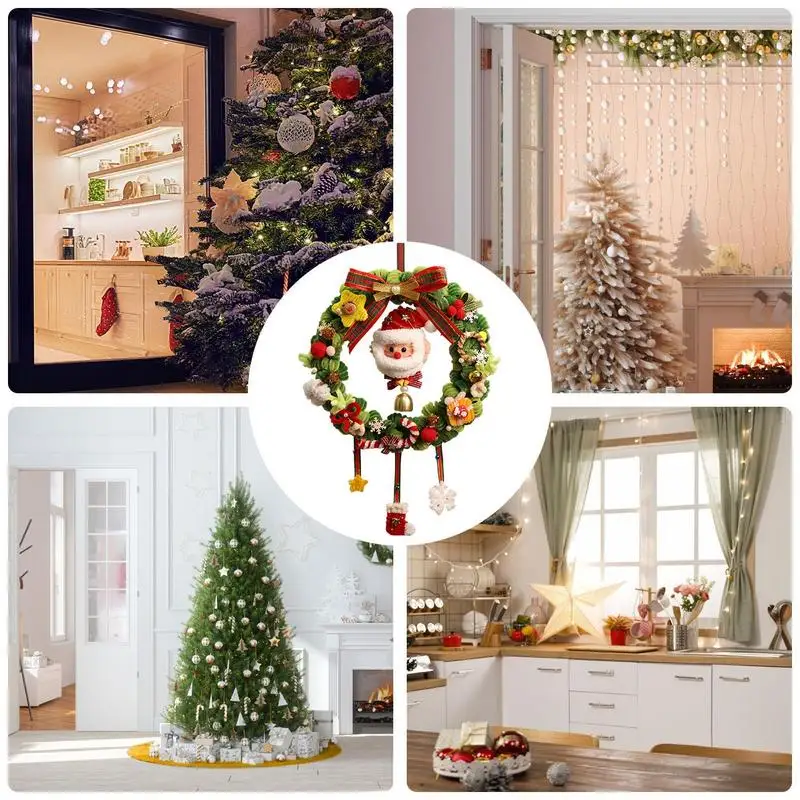 Christmas Pendant Twist stick hanging door knocker hand-woven material Christmas Hangable Decoration For Front Door Wall