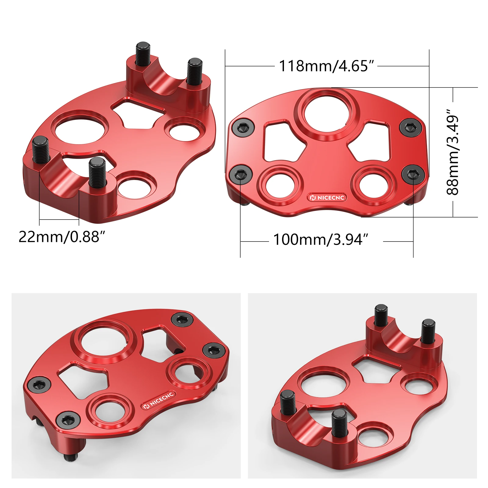NICECNC For Honda TRX450ER 2006-2014 ATV Upper Handlebar Clamp Mount Key Switch Dash Panel Aluminum 53131-HB6-000 - view 3