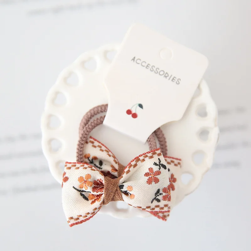 1 Pair Elastic Hair Bands Soft Rubber Bands Hair Ties Bows Girls Infants Toddlers Kids Scrunchies Baby Hair Accessories