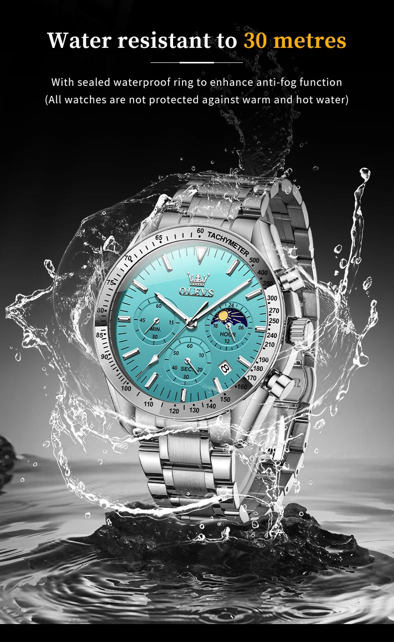 OLEVS Original Luxury Brand Watch Men 2024 NEW Multifunctional Chronograph Waterproof Luminous Trend Men's Wristwatches