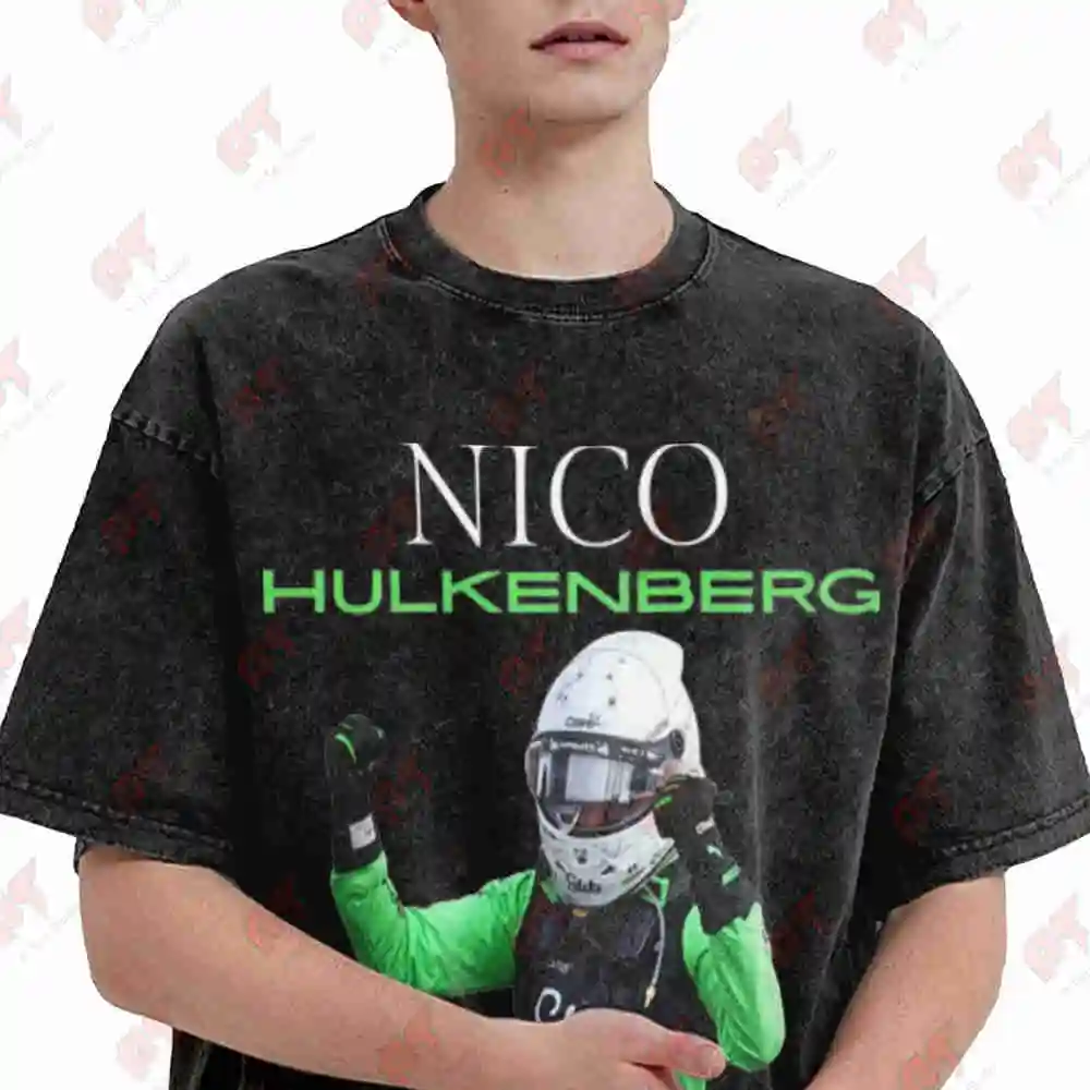 Nico Hulkenberg Oversized Vintage Washed Tee Pure Cotton T-Shirt