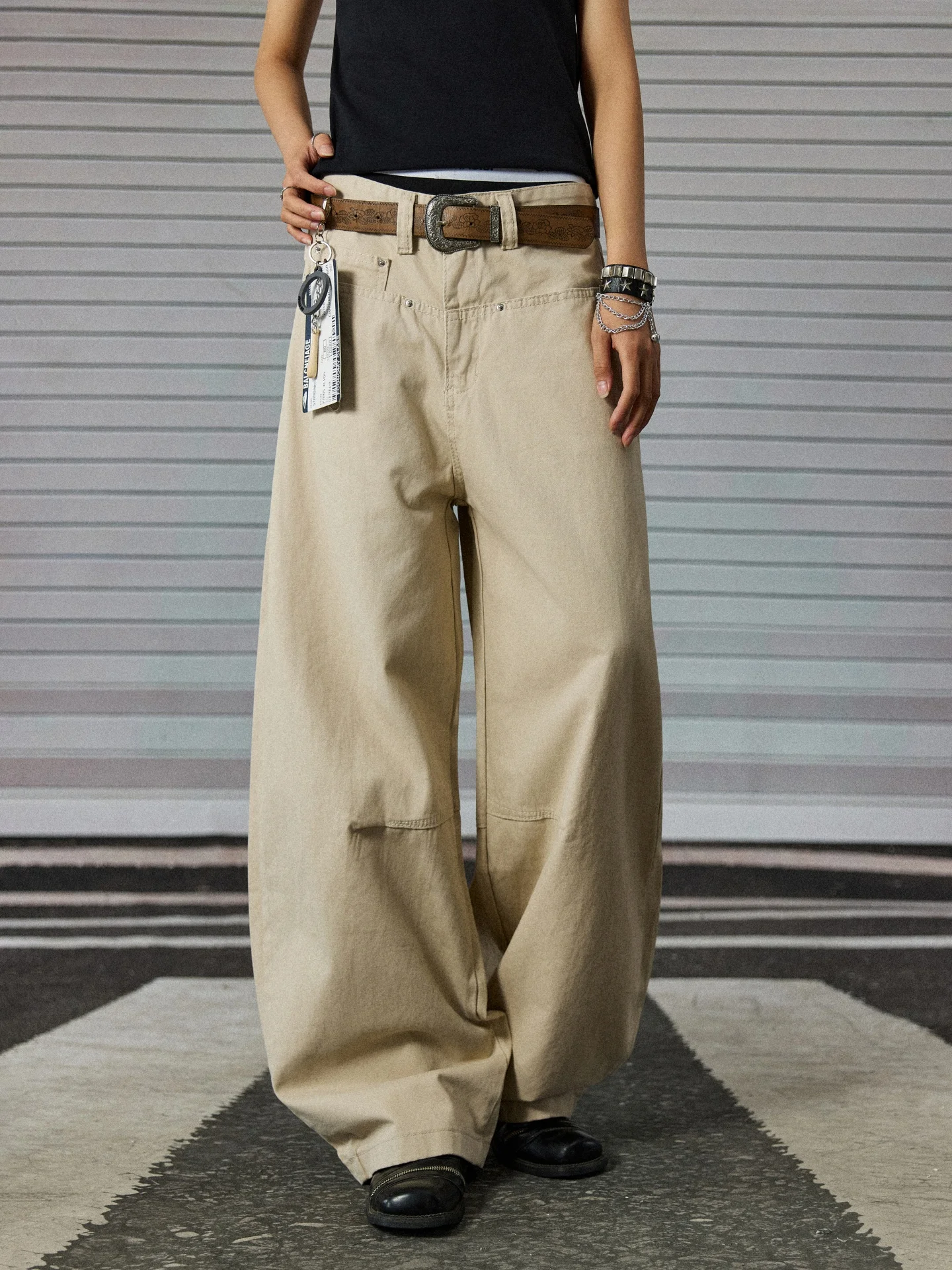 Cleanfit American Retro Wide Leg Men's Jeans High Street 3D Tailoring Draping Loose Workwear Long Trousers Straight Tube