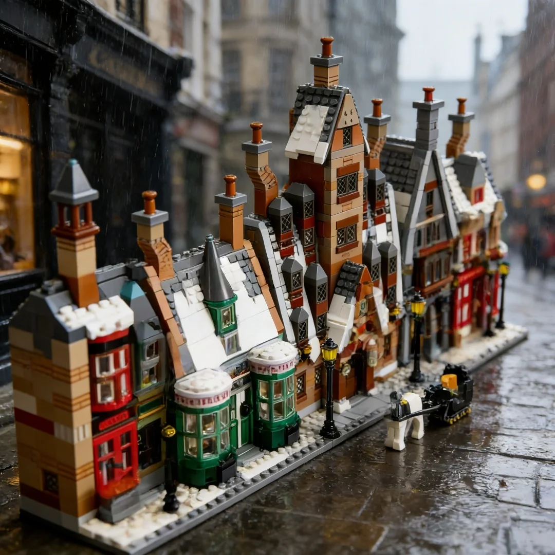 

Конструктор MOC Street View: Сборная модель зданий Magic Town для взрослых, коллекционная игрушка, украшение для дома, праздничный декор