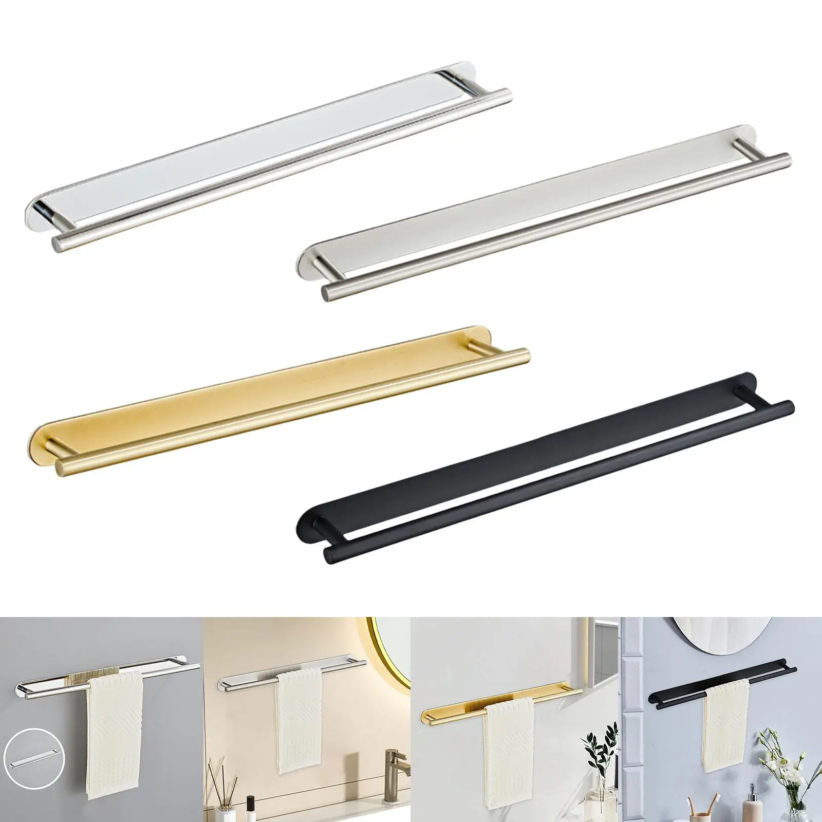 

Towel Rack Bathroom 304 Stainless Steel Bar for Toilet Bedroom Laundry Room