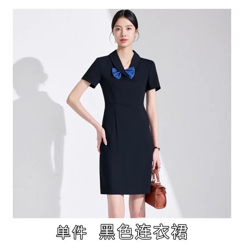 Professional Dress for Women with a Sense of Sophistication2025Summer Thin Workwear with Pockets for Beauty Salon and Jewelry St