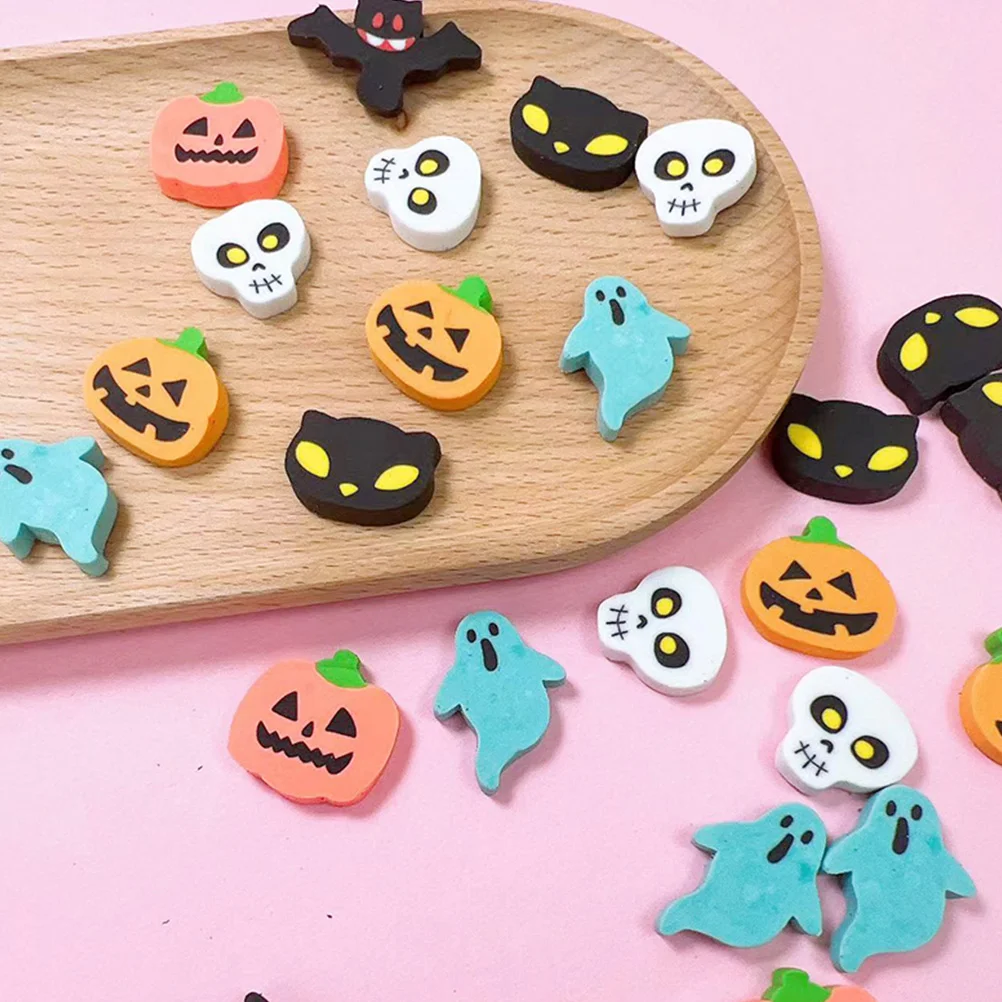 100 pçs halloween papelaria borracha desenho acessório borrachas em massa dos desenhos animados mini