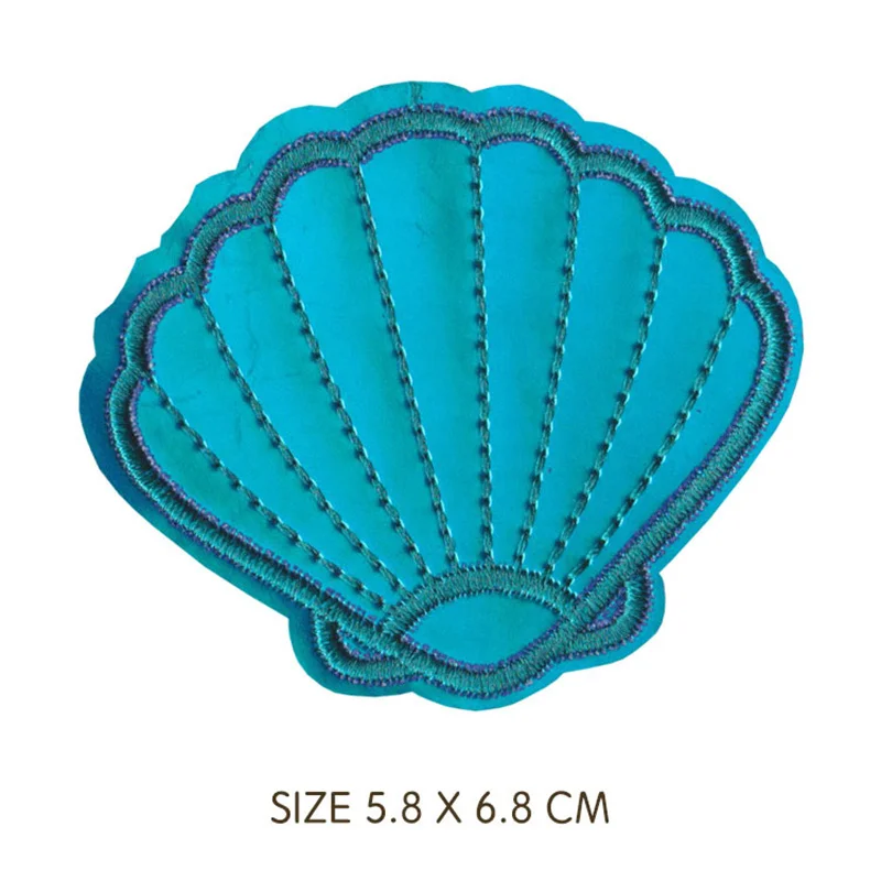 Shell Mermaid bling bling Iron on Lovely Embroidered Cloth Patch For Girls Boys Clothes Stickers Apparel Garment Wholesale